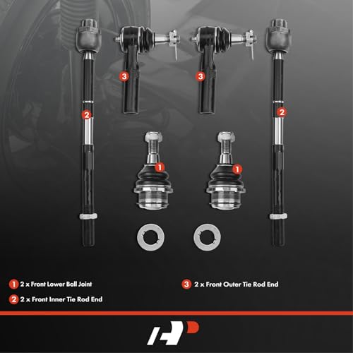 A-Premium 6Pcs Front Suspension Kit, Lower Ball Joint - size: 6Pcs-Suspension Kit
