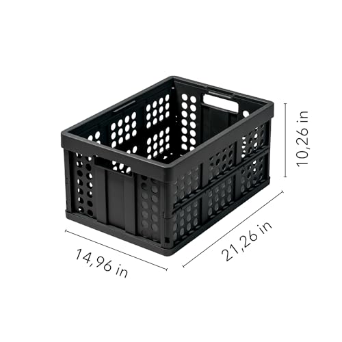Clax® crate | folding box | basket | 48 qt (12 gal) | black - color: black