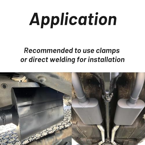Universal Mufflers Dual Chamber 3" offset inlet (ID) 3" center outlet (ID) Performance Automotive Muffler Exhaust FH43041 - size: 3"