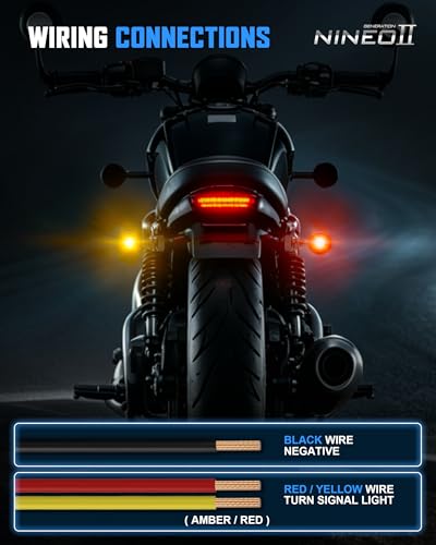 NINEO Rear Motorcycle LED Turn Signals,Mini Bullet,Amber Taillight,2PCS - color: amber, size: Mini Size Rear