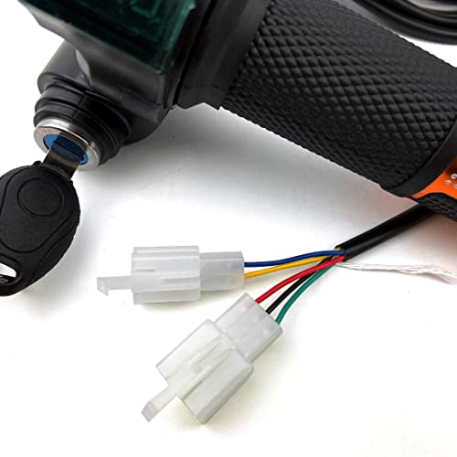 L-faster 24V/36V/48V Bike Throttle Grip Scooter Voltage Indicator Power Key Locker Accelerator