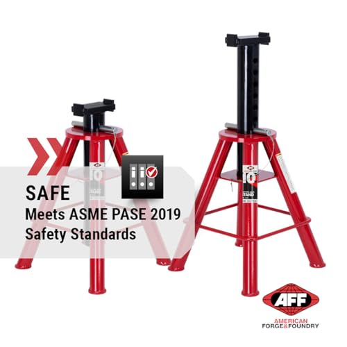 AFF 10 Ton Pair of Jack Stands, Heavy Duty, Pinlock for Trucks & Equipment - size: Medium Height