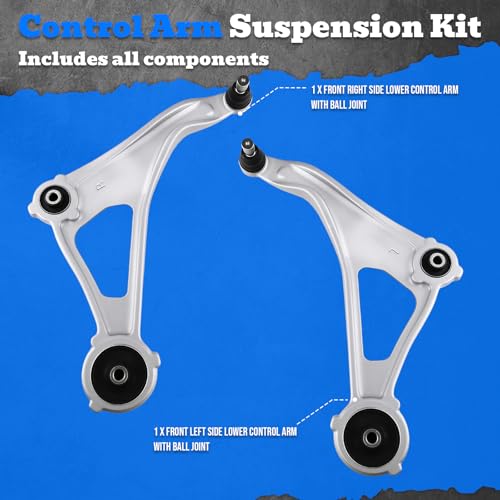 AUTOKAY Front L&R Lower Control Arms for Nissan Altima 15-18, Maxima 16-23 - size: 19.29''×19.49''×5.12''