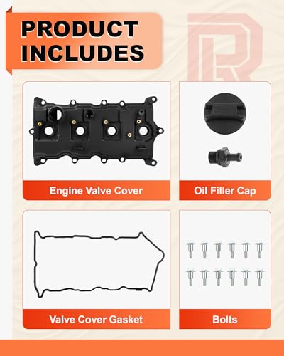 Engine Valve Cover w/Gaskets, Bolts & Oil Cap for 2.5L Altima Sentra Rogue - size: 13264-JA00A