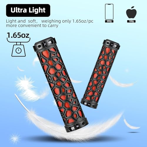 ROCKBROS Bike Handlebar Grips Double Lock-on Bike Grips Non-Slip Bicycle Handlebar Grips for MTB, BMX, Scooters, Folding Bikes 22.2mm - color: A6 - 4 PCS Red + Black