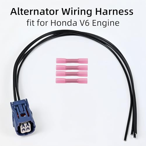 Alternator Connector Wiring Harness fit for Honda Odyssey 2008-2017, Pilot 2009-2015, Ridgeline 2009-2014, Accord 2008-2012, V6 3.5L Engine, Repair Plug Pigtail