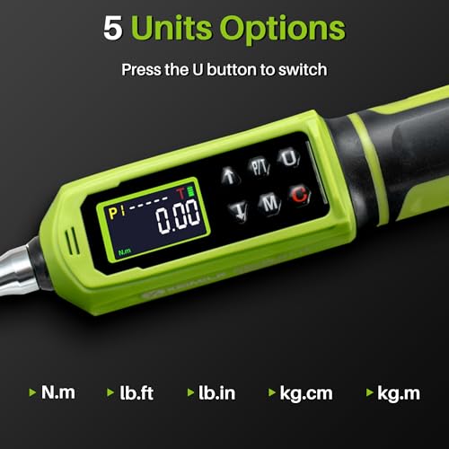 Digital Torque Wrench 1/4" Drive-4-266In.Lb for Bike Motorcycle - size: 1/4" 4-266 In.Lb