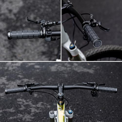 ROCKBROS 4Pcs(2 Pairs) Bike Grips Double Lock On Comfortable,Non-Slip - color: black