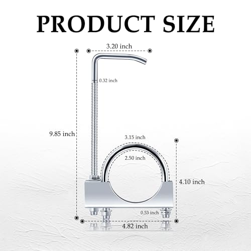 2.5 inch Exhaust Clamp with Hanger,Heavy Duty Exhaust Hanger with Clamp for 2-1/2" Exhaust Pipe,Universal Muffler Hanger Automotive Tools for Car Truck Exhaust Systems (2.5 inch) - color: 2.5 Inch