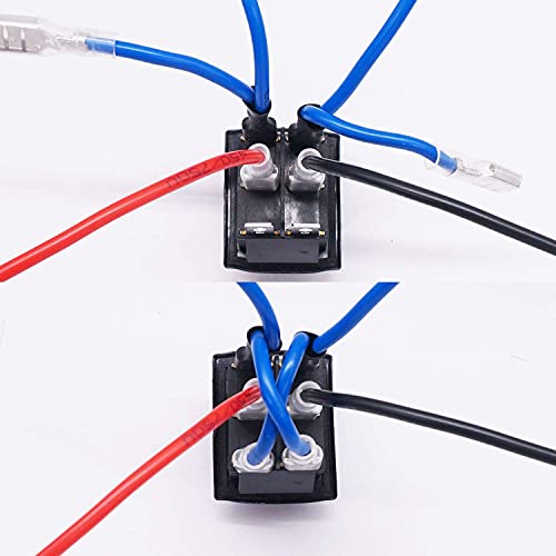 weideer Reverse Polarity Switch Waterproof 12V RV Jack Switch ON/Off/ON Momentary Rocker Toggle Switch with Jumper Wires - color: BK-6pin Arrow Waterproof, size: Momentary