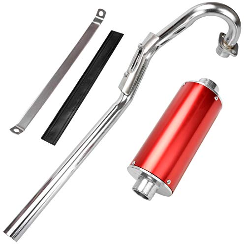 FVRITO Exhaust Pipe Muffler Silencer Kit for 125cc 110cc 70cc Dirt Pit Bike, 28mm Muffler for Chinese XR50 CRF50 Coolster SSR Baja Taotao Atomik Thumpstar Roketa Apollo Motorcycle ATV Parts Red - color: Red