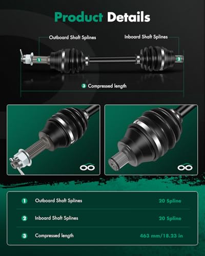 SCITOO Front CV Axle Shaft Assembly for Sportsman 300 400 2008-2010