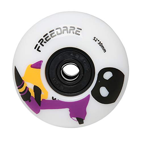 FREEDARE Skateboard Wheels 52mm and Bearings, Spacers Installed 92A for Street Tricks(Pack of 4) - color: pink/white