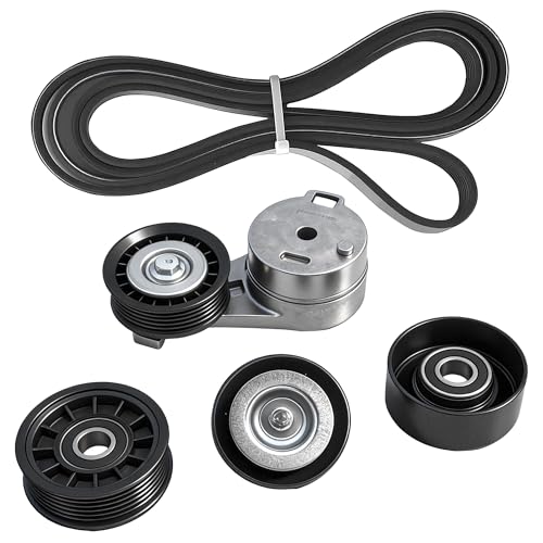 Serpentine Belt Kit With Tensioner And Idler Pulley For Chevrolet Pontiac - size: Chevy Impala, Malibu, Pontiac G6 (06-11)