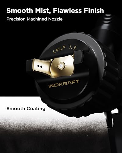 InoKraft Drizzle Pro LVLP Spray Gun with 1.3B/1.3C Nozzles and Accessories