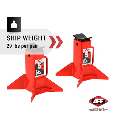 AFF Heavy Duty Pin Type Jack Stands, 5 Ton (10,000 Lbs) Capacity, 1 Pair, 3305A