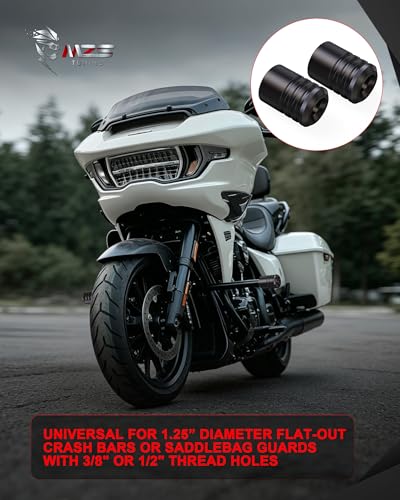MZS Motorcycle 1.25" Crash Bar Sliders for Touring Softail Sportster Dyna - size: 2 PCS