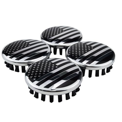 Zorratin 4Pcs 3 1/4 inches=83mm Black American USA Flag Wheel Center Cap - color: Black American Flag