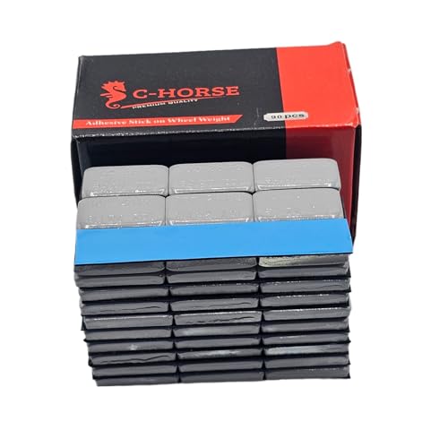 C-HORSE 540 Pcs,1 Oz, Grey, Adhesive Stick On Wheel Weights, Blue Adhesive Easy Peel Tape - (1 Oz, Grey, 6 Boxes, 540 Pcs) Wheel Weights Stick On Wheels - color: Grey