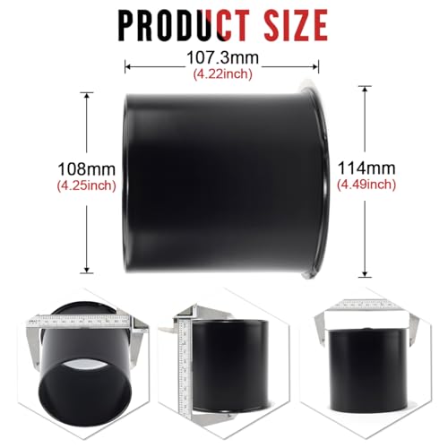 RTrhinotuning 4PCS 4.25inch Push Through Wheel Center Caps Open Matte Black Rim Center Caps for 4.25" Truck Trailer RV SUV Wheels Center Bores - color: Black