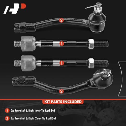 A-Premium Front Inner Outer Tie Rod End Kit, Compatible with Hyundai & Kia