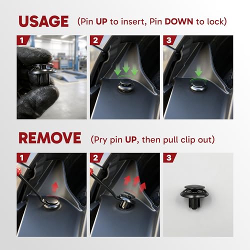 121PCS Push Retainer Clips Fits Nissan & Infiniti, Altima 1996-2018, Rogue 2008-2018, Sentra 2000-2012, Frontier 1998-2018, Maxima 1995-2014 and More, Bumper/Splash Shield/Fender Liner Clips