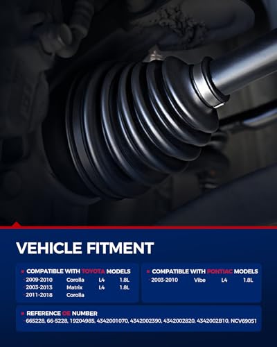 KAX CV Axle Shaft Assembly Front Driver Side for Toyota & Pontiac - size: Front Left - 66-5228