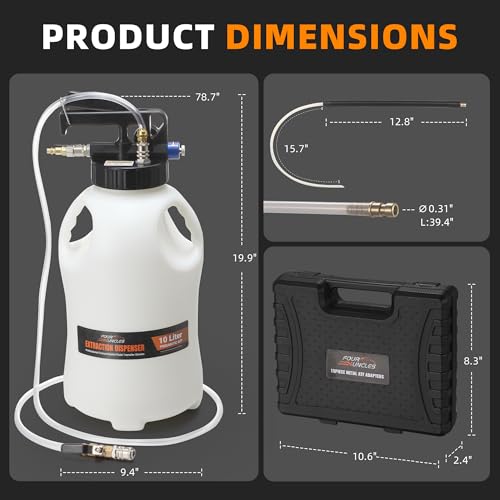 FOUR UNCLES 10L Pneumatic Transmission Fluid Pump with ATF Adapters - size: 10L