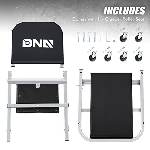 DNA MOTORING TOOLS-00185 36 Inches 2 IN 1 Rolling Folding Car Creeper/Seat, 6 Pcs 2" Casters, 150kg Weight Capacity, Gray - color: Grey, size: 36 Inches