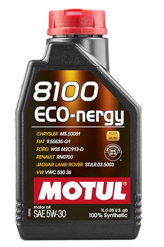 Motul 8100 ECO-nergy 5W-30 Full Synthetic Motor Oil with Advanced Low-Friction Formula – ACEA A5/B5 & API SP Approved for Ford, Jaguar Land Rover, VW & European Applications – 1 Liter - size: 1 L