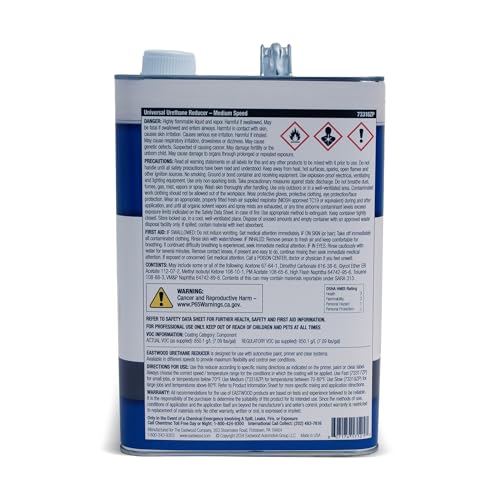 Eastwood Automotive Paint Urethane Reducer Medium 70-80 Degrees 1 Gallon - size: 128 Ounce (Pack of 1)