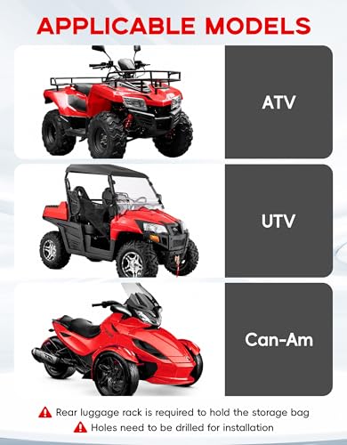TCT-MOTORPARTS 96L ATV Rear Passenger Rack Cargo Storage Box & Lounger Seat - color: 96L#2