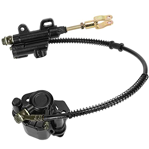 FVRITO Rear Brake Master Cylinder Caliper Assembly for 50cc 70cc 90cc 110cc 125cc Taotao Boulder B1 Coolster 3050HD 3050C 3125R Peace Chinese ATV Quad Mini 4 Wheeler Motorsports Scooter Black - color: Black
