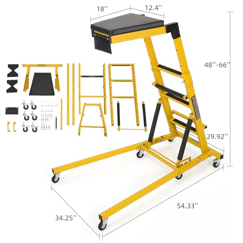 Garvee Automotive Top Side Creeper, 400 LBS, Yellow - color: Yellow