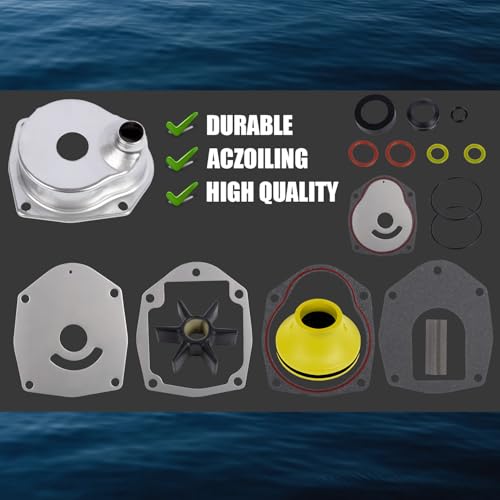 817275Q05 Upper Water Pump Repair Kit Compatible with 1991-2021 Mercury MerCruiser Alpha 1 Gen 2 Drives 200HP 225HP 250HP and Vazer Drives Water Pump Impeller Replaces 817275A4 18-3147