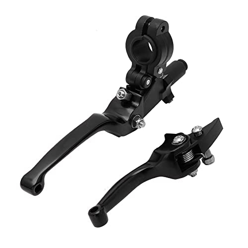 JFG RACING Motorcycle Brake Clutch Lever 7/8'' 22mm Folding Levers Aluminum Alloy Universal for CRF50 KLX SSR TTR 110 125 150 200 250cc Dirt Pit Bike ATV Mini Bike Black - color: Black