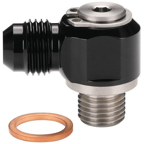 6AN Male Flare Banjo to M12x1.25 Stainless Steel Banjo Bolt Assembly Fitting Adapter Black - size: 6AN to M12x1.25