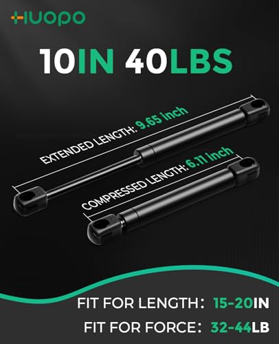 HUOPO 10 inch 40lb Gas Struts, C16-18233 Truck Tool Box Shocks, 2 Pack - style: 10" 40lb