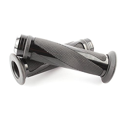 Universal 7/8" 22MM Motorcycle Hand Grips Motorcycle Handlebar Black - color: Black, size: with Bar end