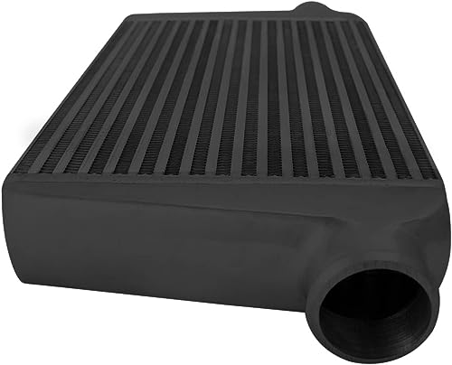 AF90-1001BLK Universal Front Mount Intercooler 450x300x76mm Tube & Fin 3" Inlet & Outlet Aluminum Intercooler Black