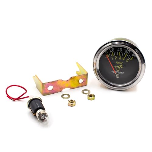 2" 52mm Universal 12V DC Mechanical Pointer Auto Car Oil Pressure Gauge 0-80 PSI Black Face Oil Press Meter
