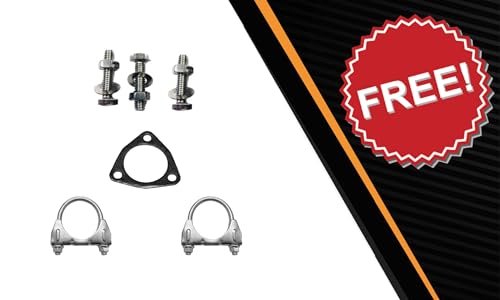 Northeastern Exhaust | Stainless Steel Resonator Muffler Exhaust System Kit Compatible for Saturn Ion 2003-2004 2.2L | Free Gasket, Clamps, Bolts, and Nuts Included | Automotive Replacement Part