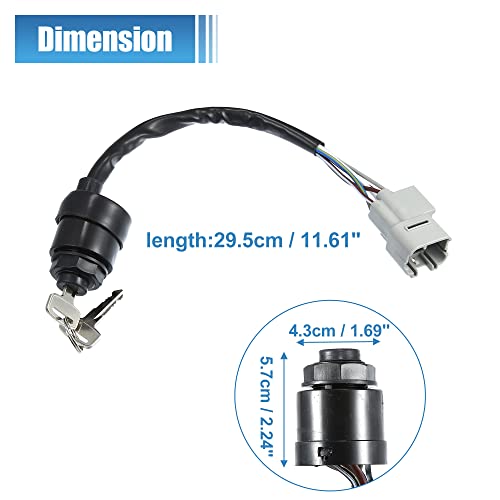 X AUTOHAUX ATV UTV Ignition Key Switch 3 Position for Kawasaki KAF1000 KAF820 Mule PRO DX DXT FXT FXR 750 800 Ignition Switch Assy with Keys 27005-0585 27005-0643