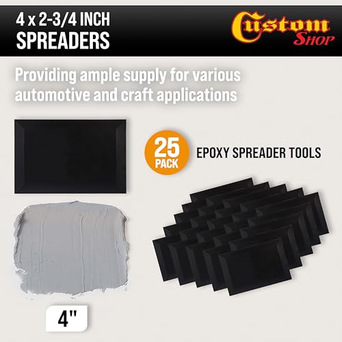 Custom Shop 4 x 2-3/4 Inch Plastic Body Filler Spreader Tools (25 Pack)