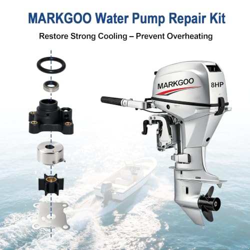 MARKGOO Water Pump Repair Kit 394711 for Johnson Evinrude Outboard 8-15 HP - color: 394711 fits 8 9.9 10 15HP