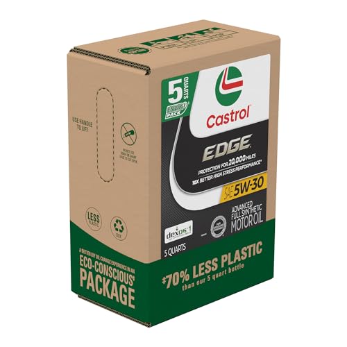 Castrol EDGE 5W-30 Advanced Full Synthetic Motor Oil, 5 Quarts, Eco Pack - size: 5 Quarts, Eco Pack