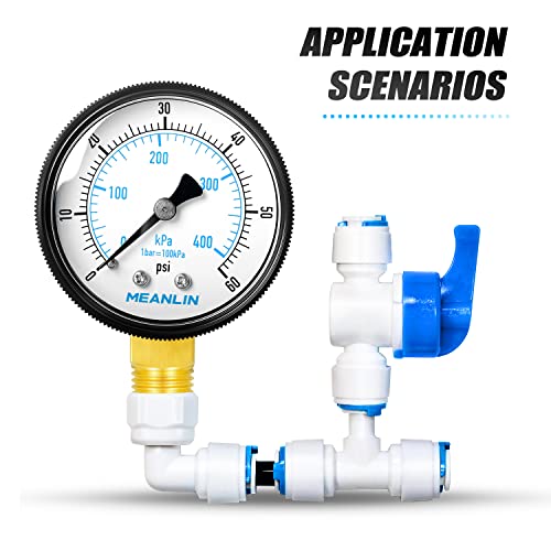 MEANLIN 1/4" NPT 0-60Psi Swimming Pool Water Pressure Gauge - color: 1/4"NPT Back Mount, size: 0-60Psi/0-4BAR/KIT