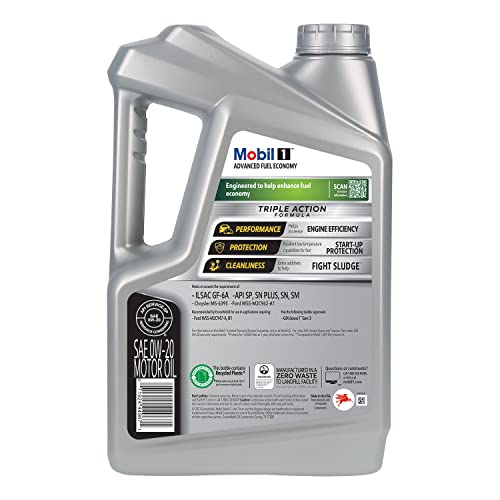 Mobil 1 Advanced Fuel Economy Full Synthetic Motor Oil 0W-20, 5 Quart (Pack of 2) - size: 5 Quart (Pack of 2), style: Full Synthetic