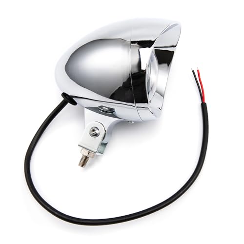 Chrome Bullet LED Motorcycle Fog Lights & Auxiliary Headlight - Dual Color DC12V for ATV, Cruisers, Scooters (style one) - style: style one