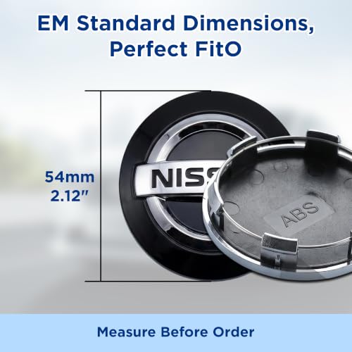 5PCS Wheel Center Caps for NIS, 54mm/2.12" Black